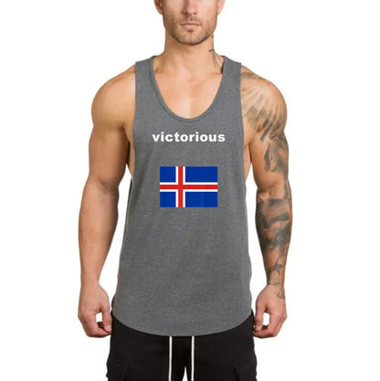 Victorious sigrast á (Low Neck) (Icelandic Gym Tank top)