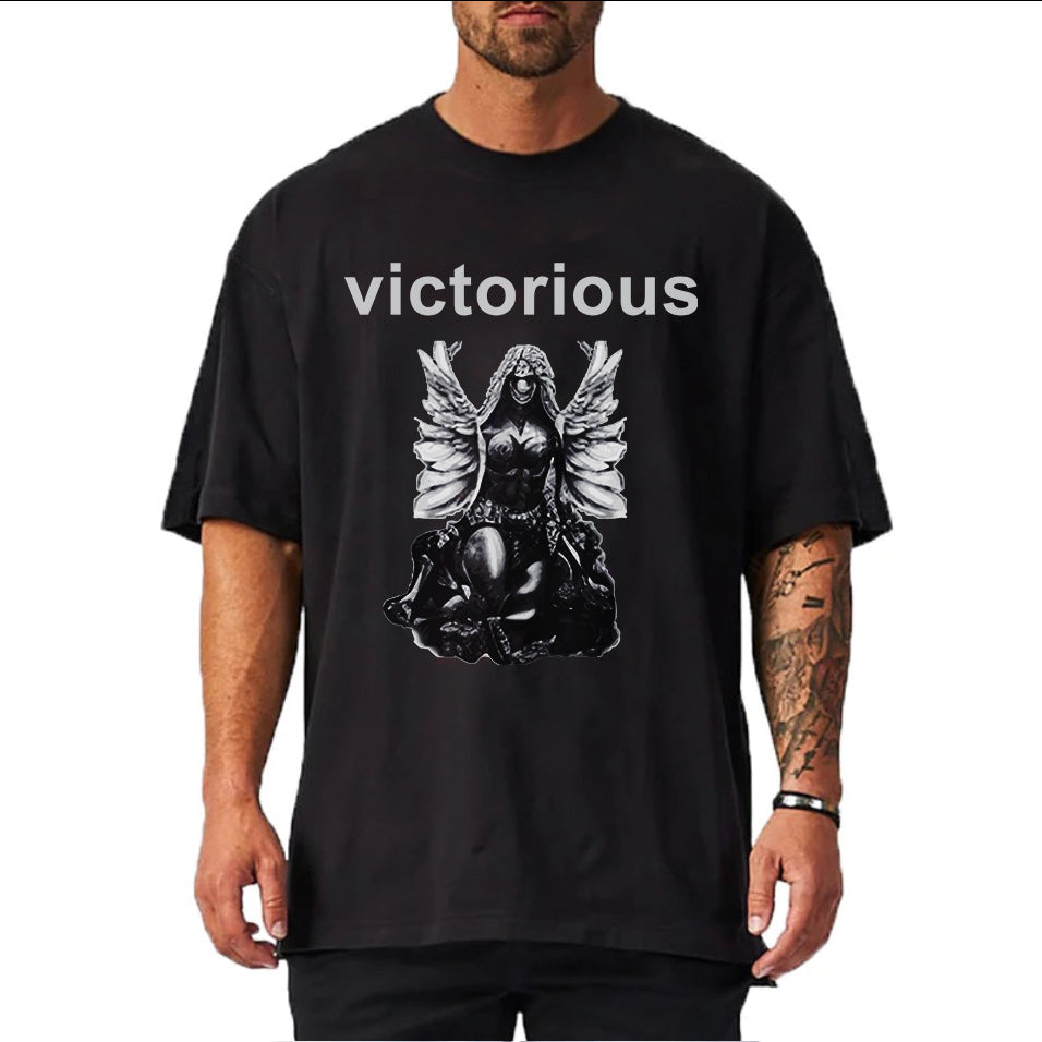 Victorious Valkyrie's Gothic Statue (Oversize Gym T-shirt)