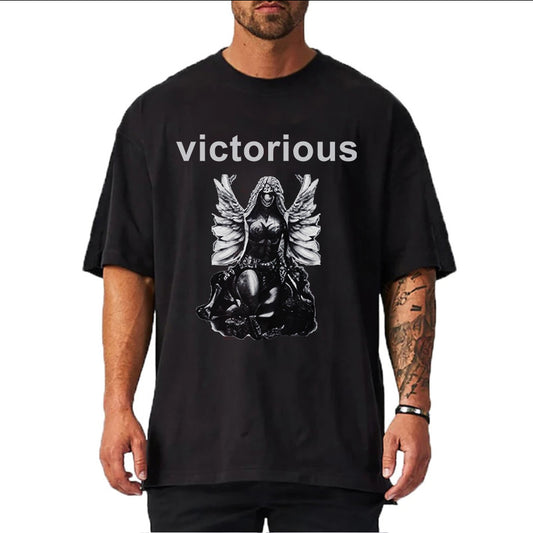 Victorious Valkyrie's Gothic Statue (Oversize Gym T-shirt)