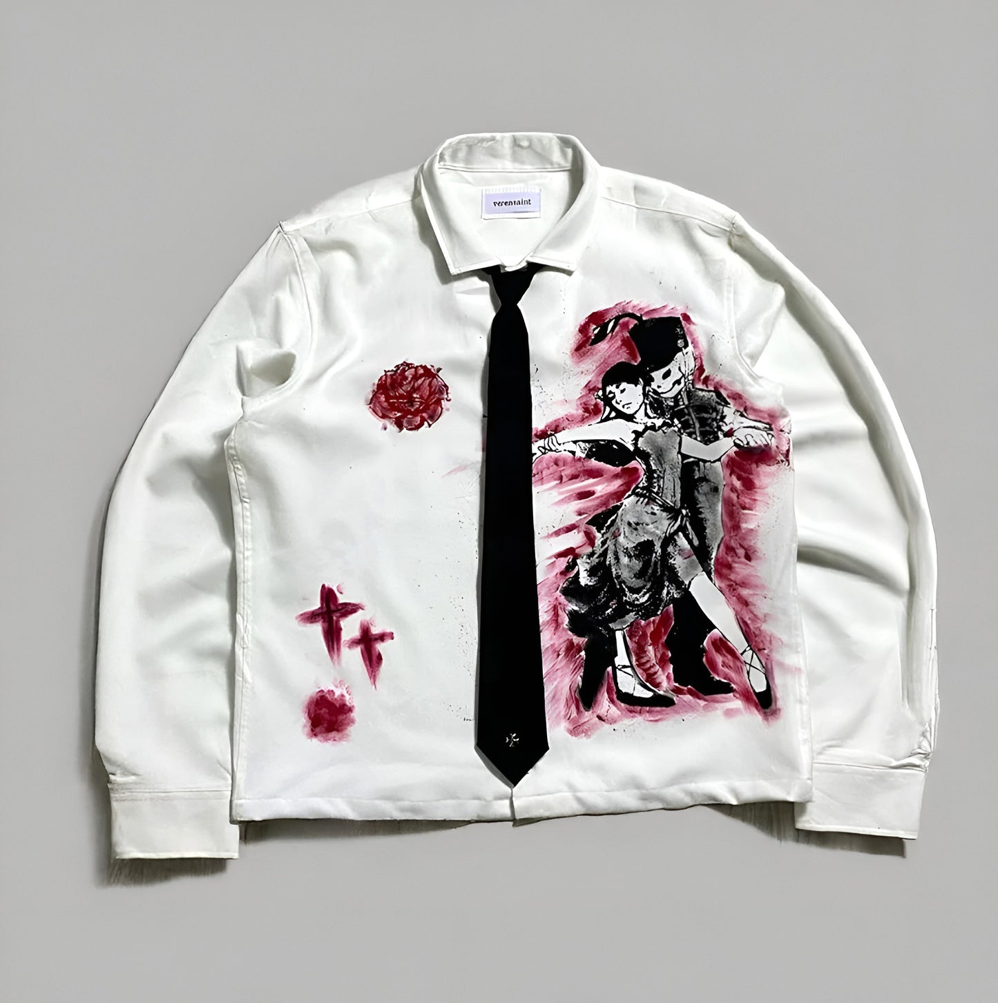 Gothic Punk Romance Couple Dancing Graphic Long Sleeved Shirt