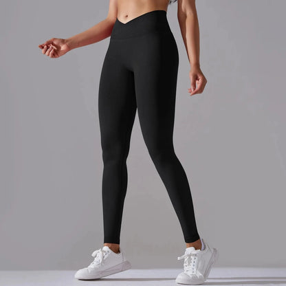 Crossover Waist Women Yoga Leggings / Victorious BioSync Leggings