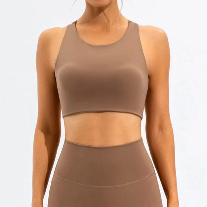 Dark brown / S Victorious Eclipse Flare Quick-Dry Sports Bra