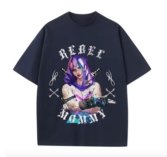 Victorious Rebel Mommy Oversize Gym T-shirt (VI Cosplaying Jinx/ Arcane)