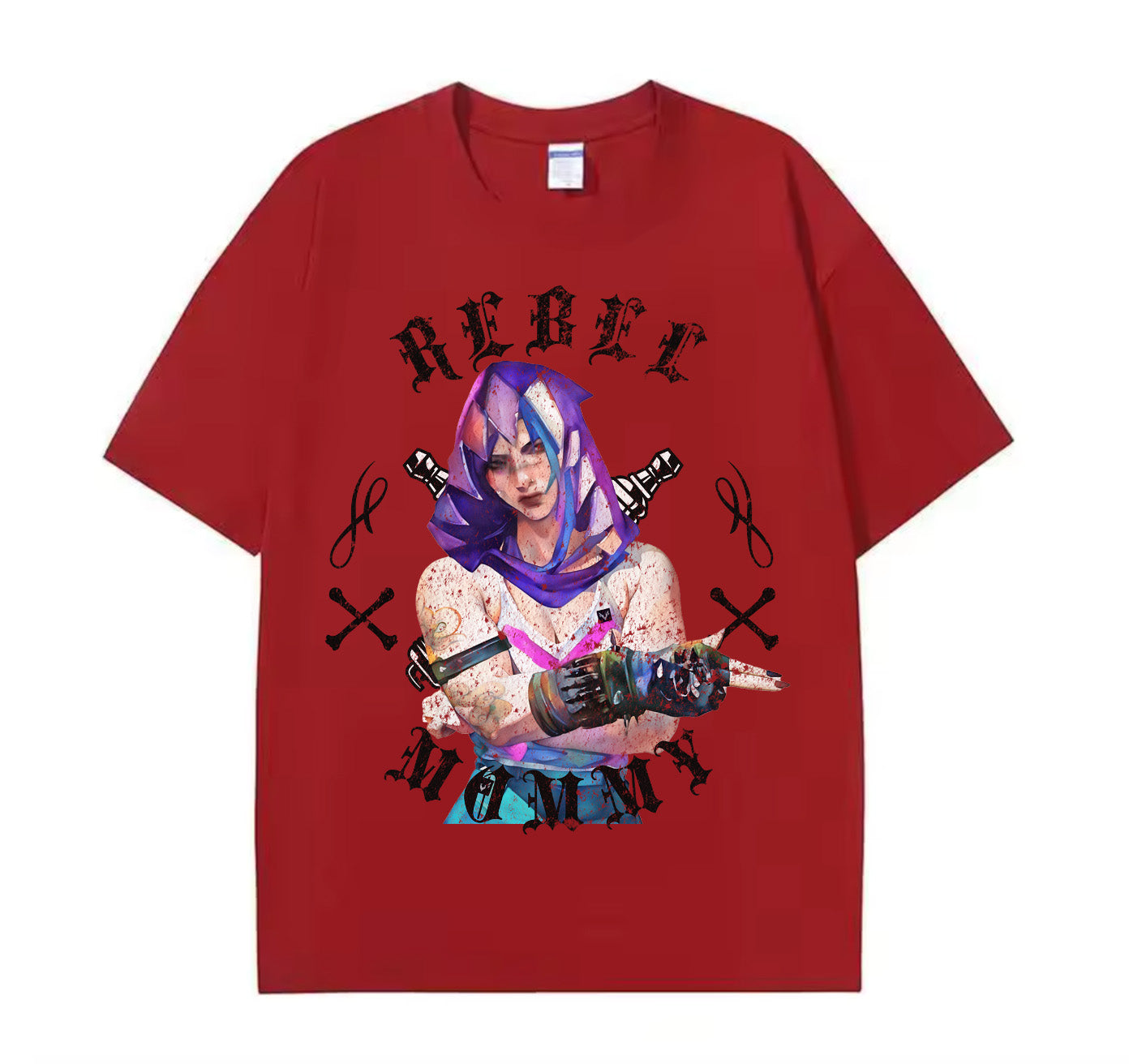 Victorious Rebel Mommy Oversize Gym T-shirt (VI Cosplaying Jinx/ Arcane)