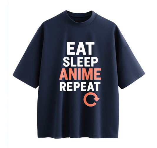 Eat Sleep Anime Repeat 2 Oversize T-Shirt