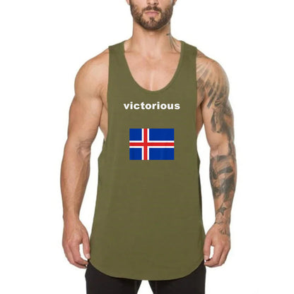 Victorious sigrast á (Low Neck) (Icelandic Gym Tank top)