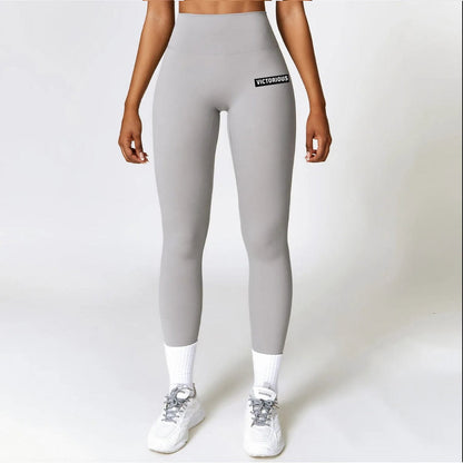 Gray / S Women Seamless Gym Leggings/ High Intensity Training Leggings/ Flattering (MoonFit)
