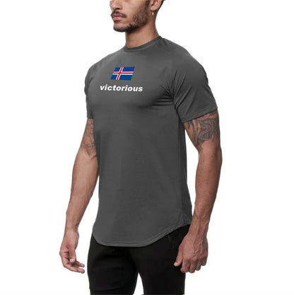 Victorious Haltu áfram Men's (Icelandic Gym T-shirt)