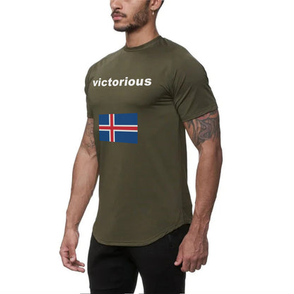 Victorious sigrast á Men's (Icelandic Gym T-shirt)