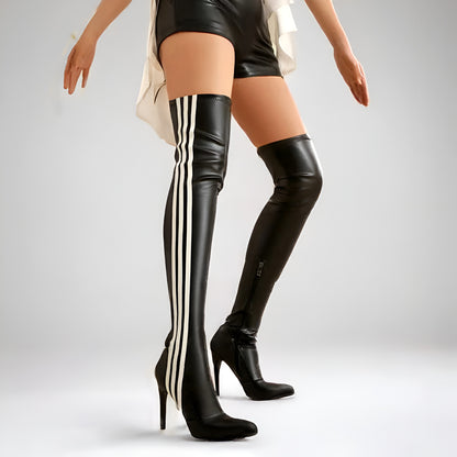 Stiletto Patent Leather Boots / Over-The-Knee Boots