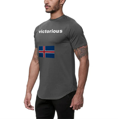 Victorious sigrast á Men's (Icelandic Gym T-shirt)