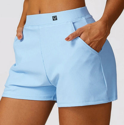 Ellie’s Journey Ribbing Sports Shorts/ with Pockets