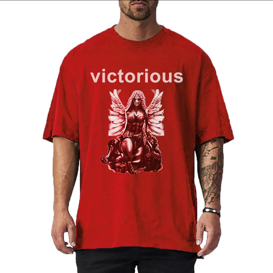 Victorious Valkyrie's Gothic Statue (Oversize Gym T-shirt)