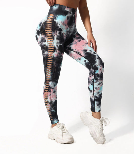 Victorious Nebula Swirl Tie Dye Seamless Women Leggings High Waist