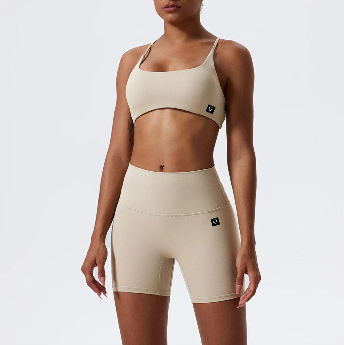 Light Khaki / S Victorious Vortex Velocity Sports Set / 2 Pcs Gym Set