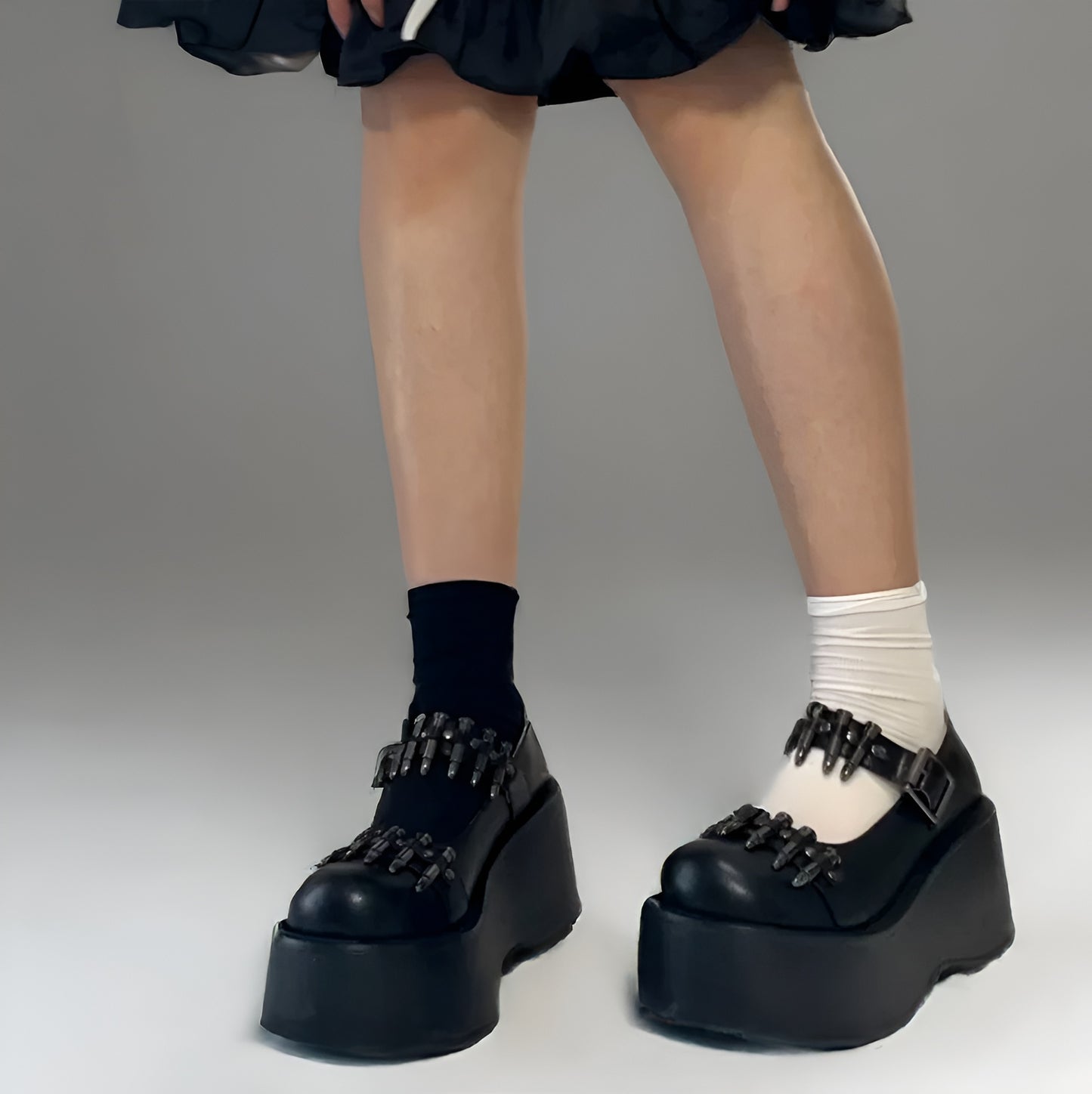 Bullet Studded Punk Platform Lolita Shoes