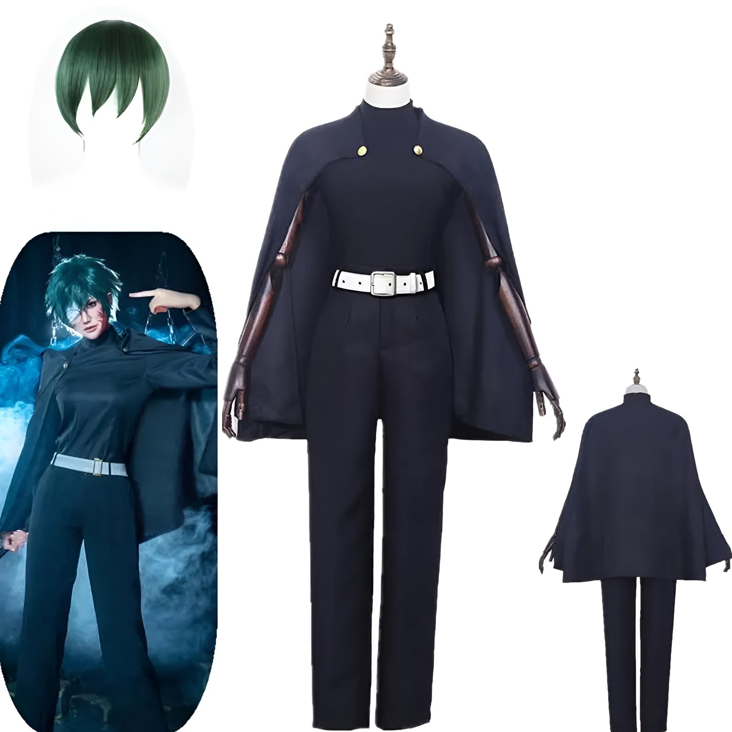 Maki Zenin Jujutsu Kaisen Cosplay Blue/ Short Hair