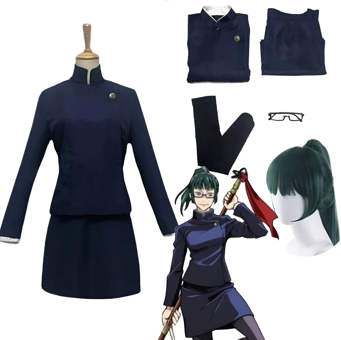 Maki Zenin Black and Blue Cosplay / Jujutsu Kaisen Cosplay