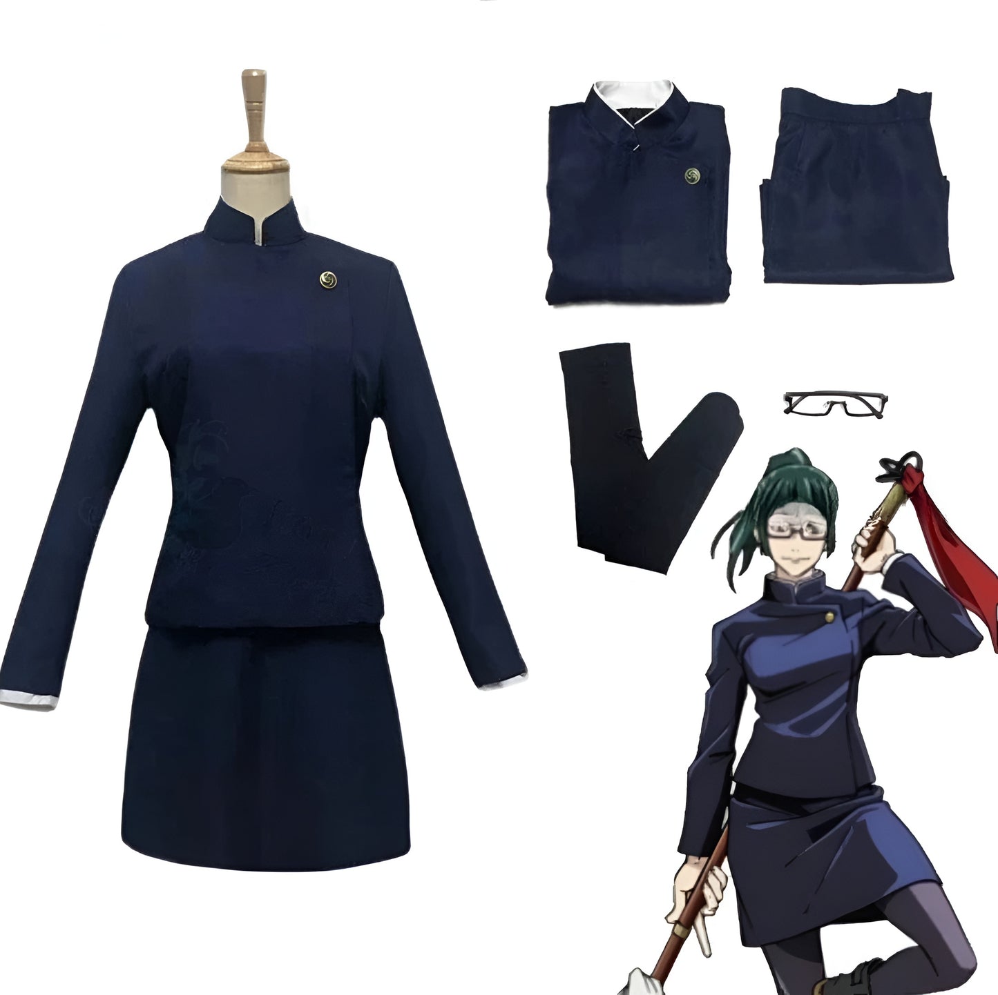 Maki Zenin Black and Blue Cosplay / Jujutsu Kaisen Cosplay
