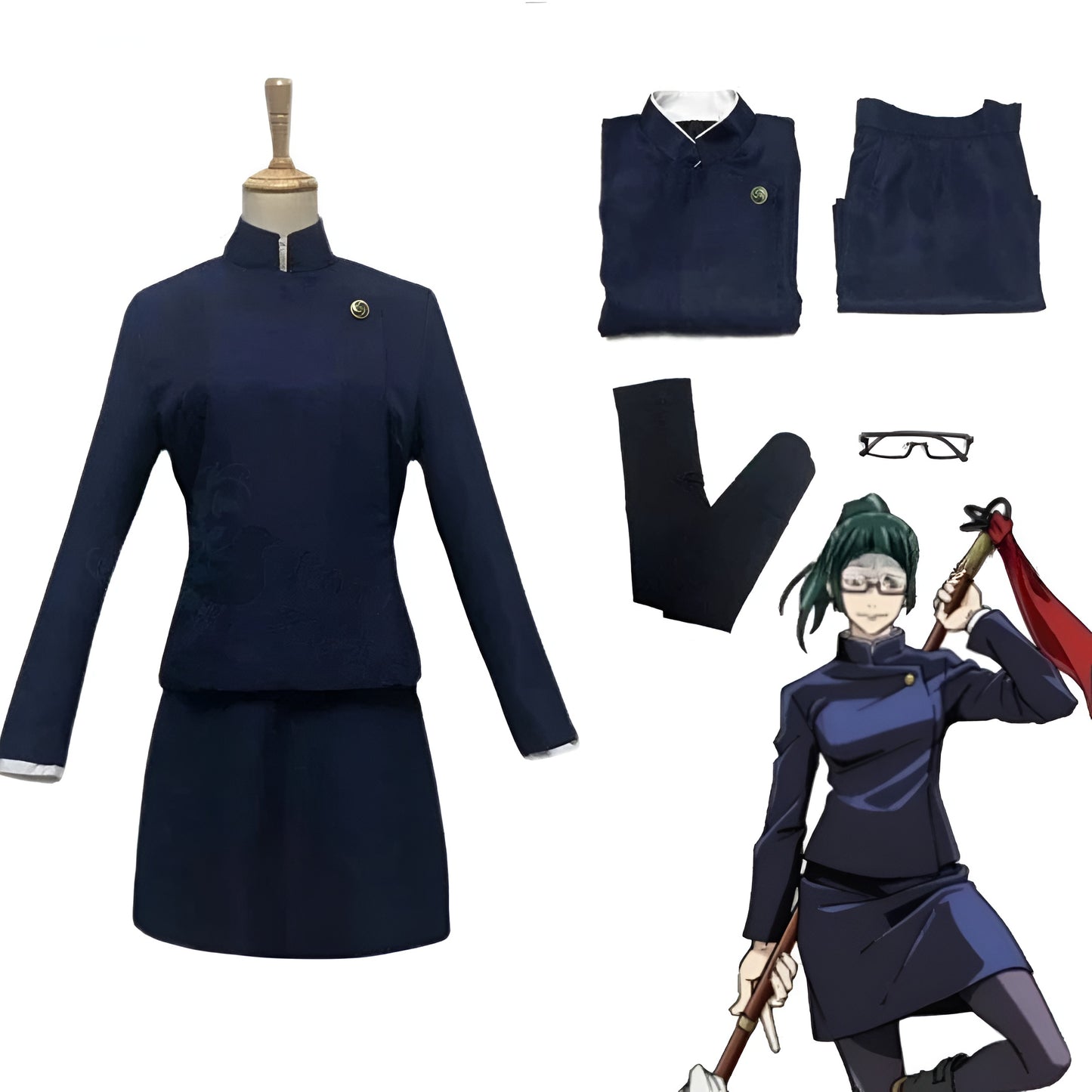 Maki Zenin Black and Blue Cosplay / Jujutsu Kaisen Cosplay