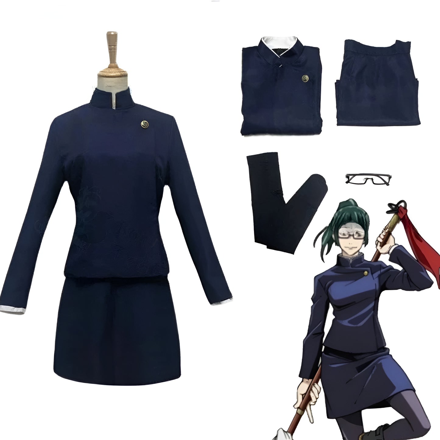 Maki Zenin Black and Blue Cosplay / Jujutsu Kaisen Cosplay
