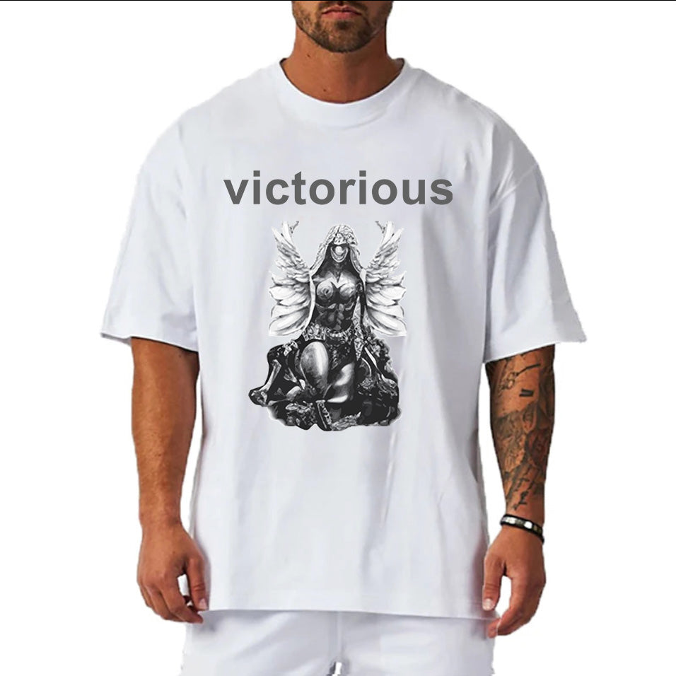 Victorious Valkyrie's Gothic Statue (Oversize Gym T-shirt)