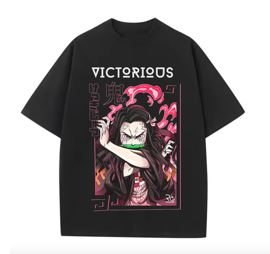 Nezuko Anime Oversize Tshirt/ Victorious Exclusive Version/ Heavy cotton / Demon slayer