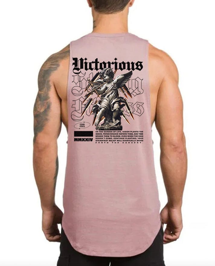 PINK / L Victorious Divine Power (Low Neck) Tank Top