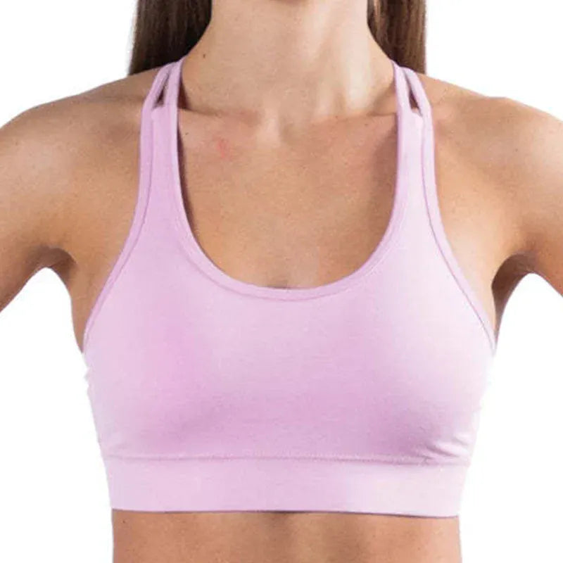 Pink / S Criss Cross Padded Sport Bra (Victorious Quantum Drive Bra)