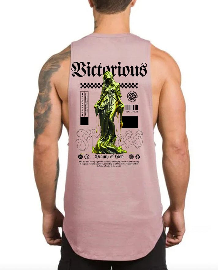 Pink / XXL Victorious Beauty of God (High-Nek Gym Tank-Top)