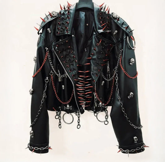 Victorious UFO Pop vintage Leather jacket Gothic Leather Punk