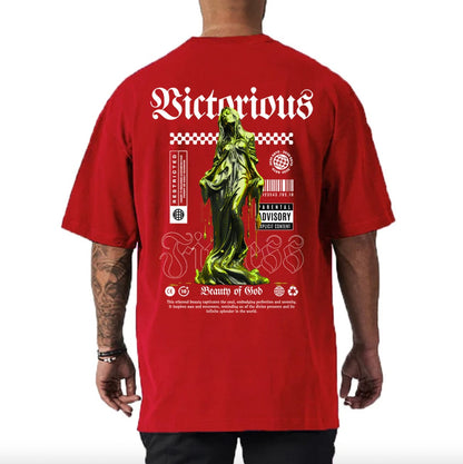 Red / M Victorious Beauty of God Oversize Gym T-shirt
