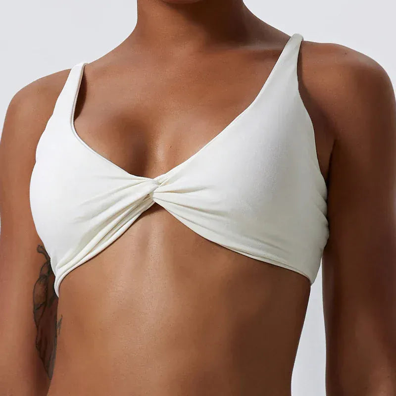 Sandy white / S Victorious Shieldmaiden V-cut Sports Bra