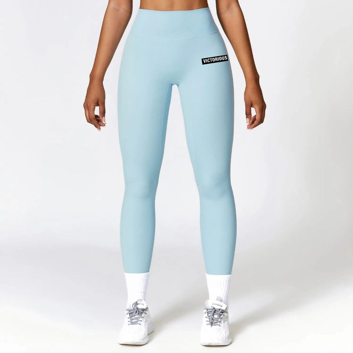 Sky Blue / S Women Seamless Gym Leggings/ High Intensity Training Leggings/ Flattering (MoonFit)