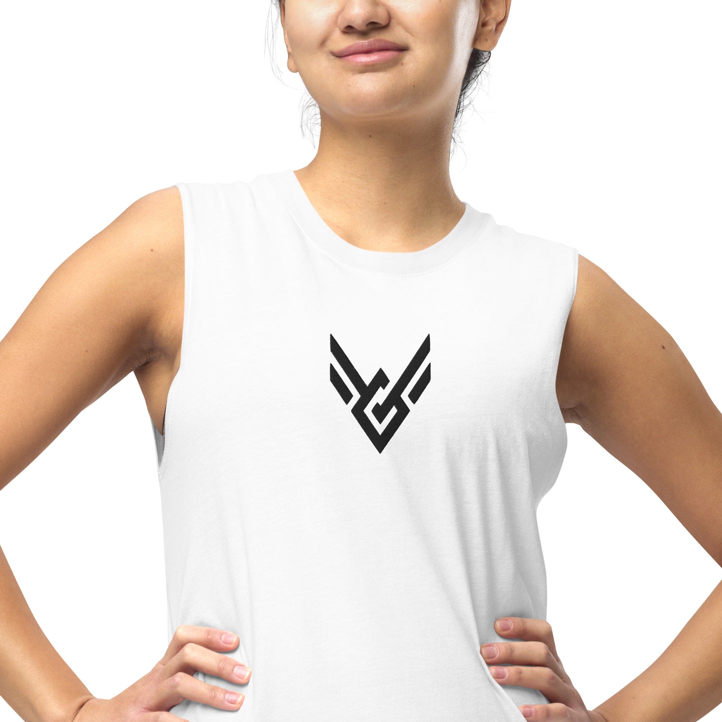 Victorious Classic Embroidered Tank Top (White)