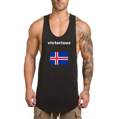 Victorious sigrast á (Low Neck) (Icelandic Gym Tank top)