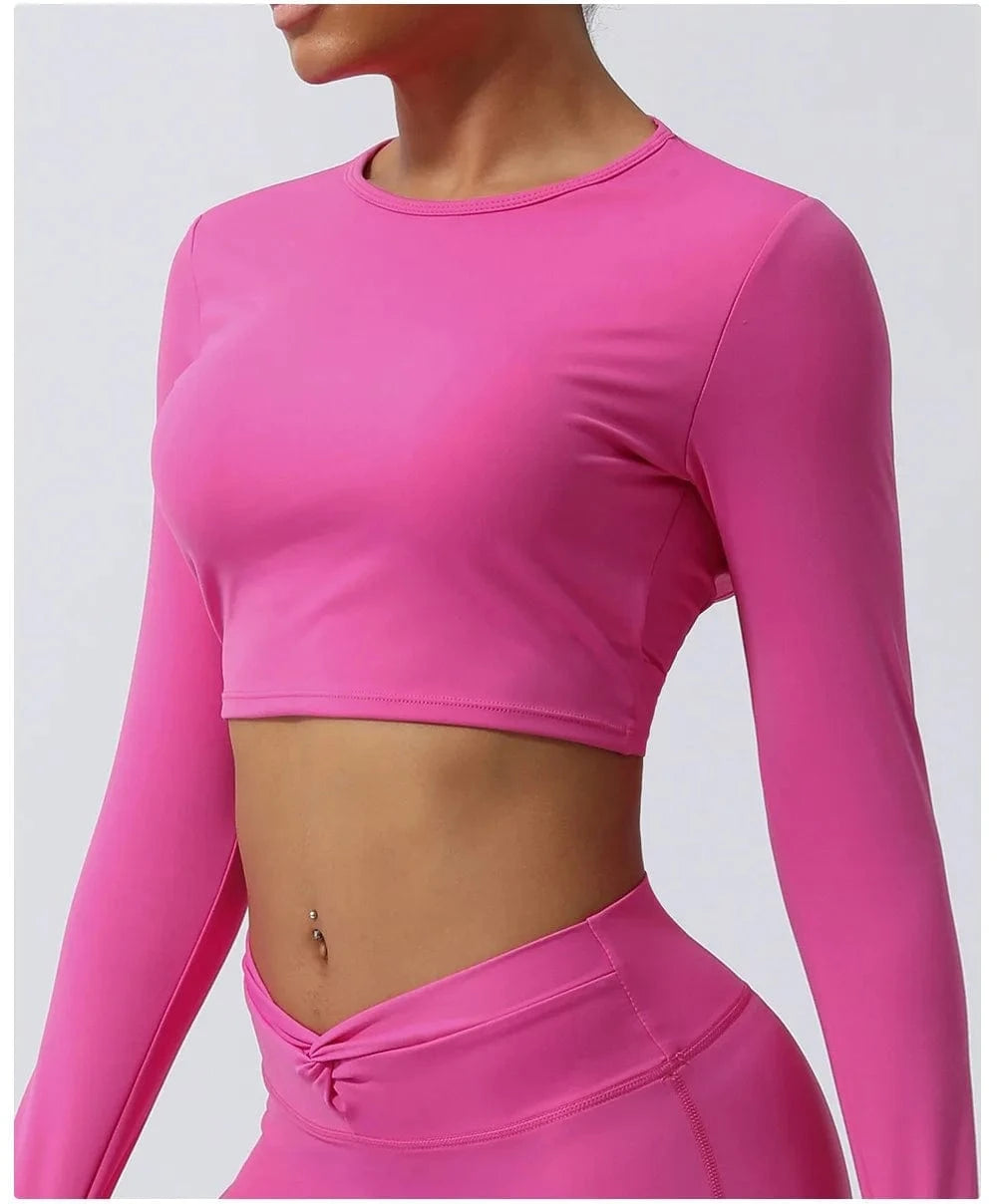 Victorious Artemis Running Top - Women's Back-Cross & Long Sleeve Gym Wear