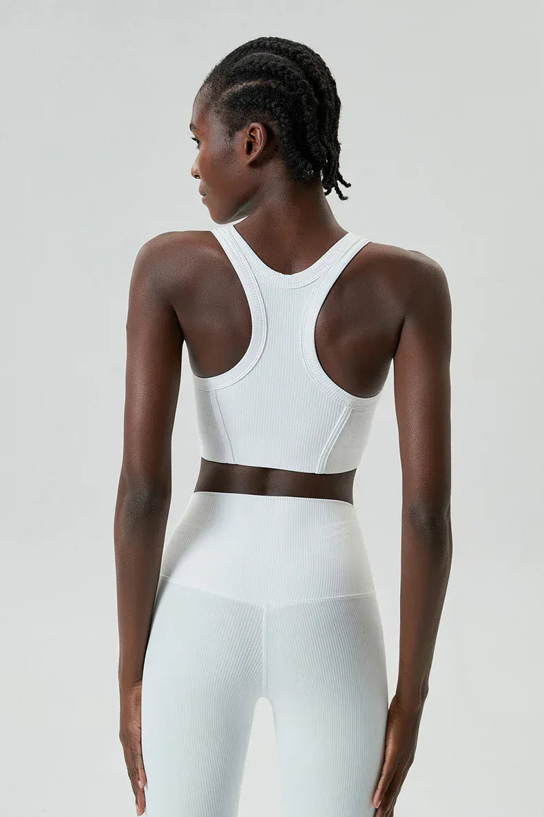 Victorious High Impact Fitness Yoga Bra /Gym Crop Top Ribbed Fabric