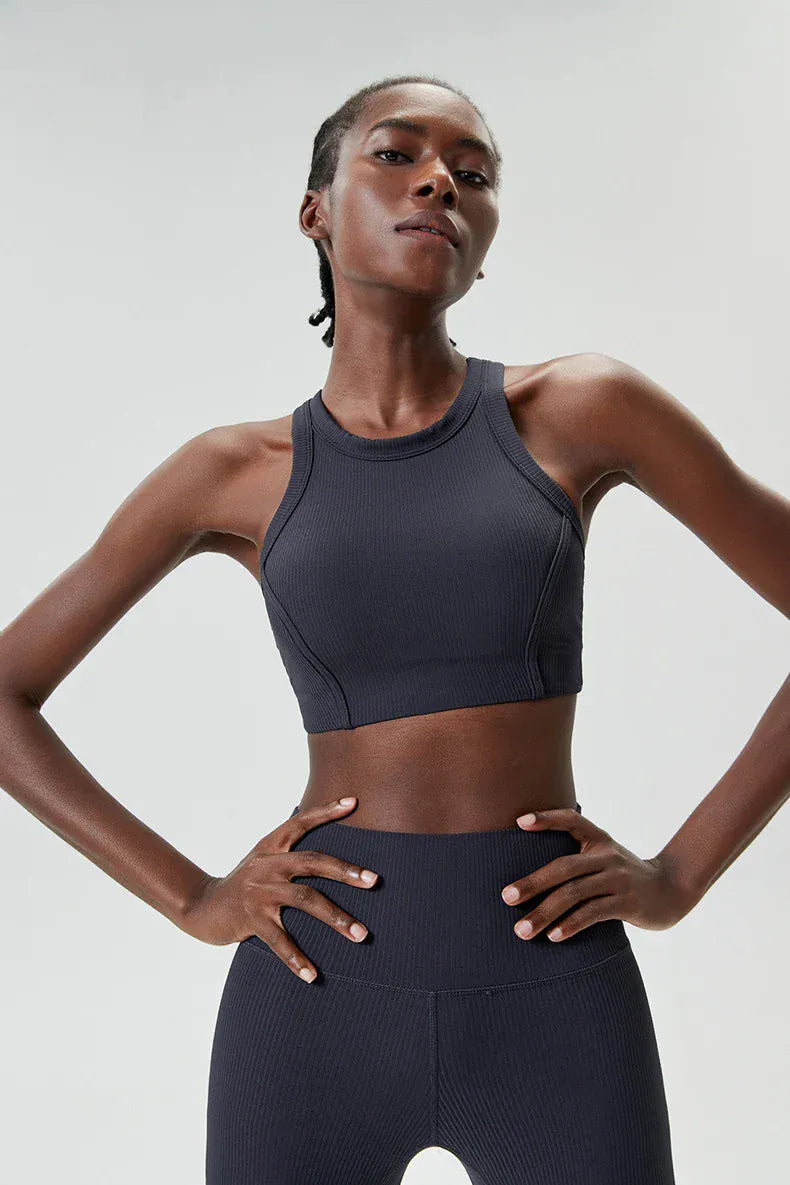 Victorious High Impact Fitness Yoga Bra /Gym Crop Top Ribbed Fabric