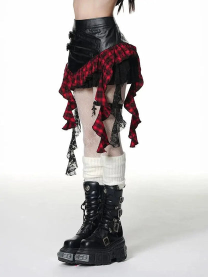 Victorious Retro Harajuku Gothic Leather Skirt